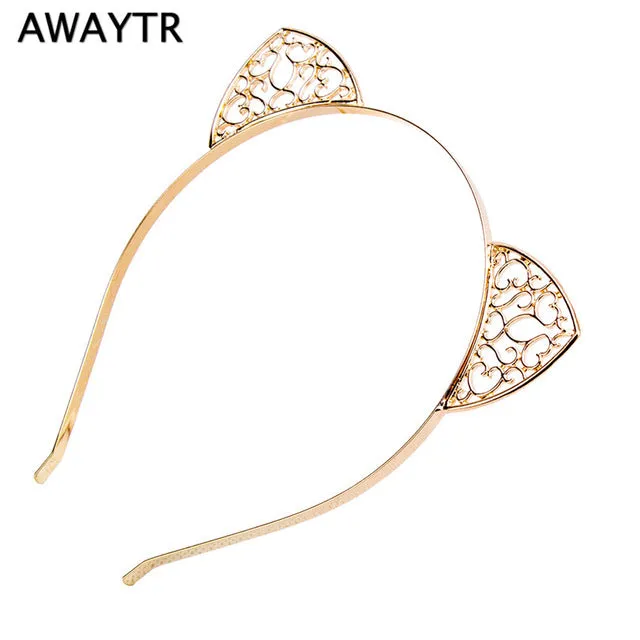 AWAYTR 2017 Halloween Hair Hoops Headband Fashion Cat Ears Hair Accessories Girls Hairband Crystal Crown Headwear Jewelry