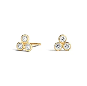 FLEUR DIAMOND TRIO STUDS